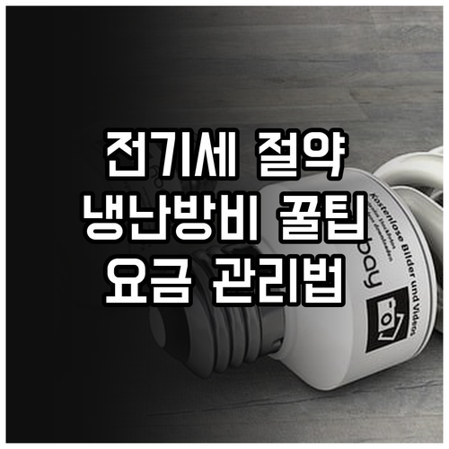 생활 속 전기세 절약 꿀팁: 냉난방비 절감 및 효율적인 요금 관리