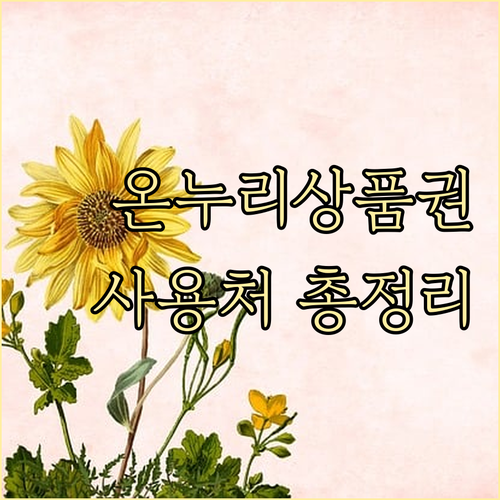 온누리상품권 사용처 총정리: 전통시장부터 온라인 쇼핑까지!