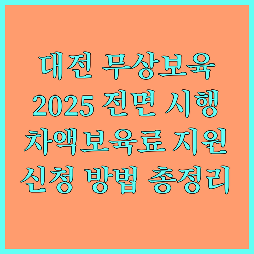 대전 2025 무상보육, 누리과정 차액보육료 지원받는 방법