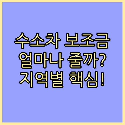 수소차 보조금 지원금액과 지역별 차이점 안내