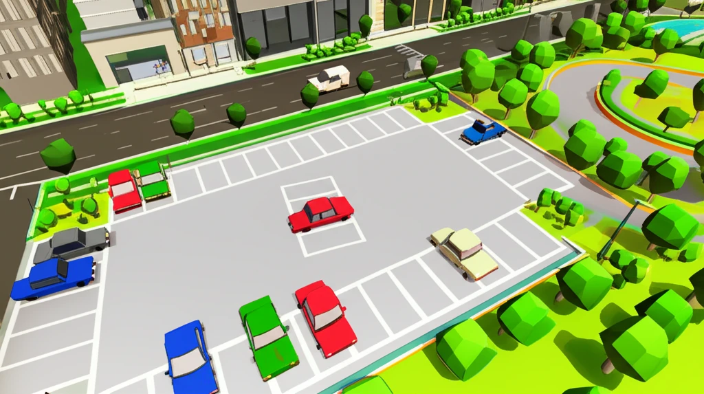 백운공원 주차장 전경 및 진입로 모습