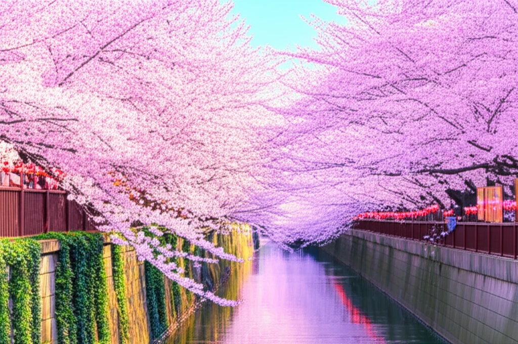 도쿄 벚꽃 만개 전경